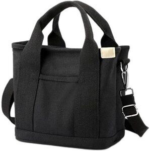 Small Tote Bag with Zipper Black